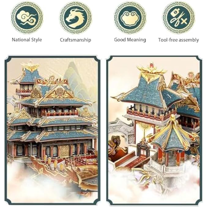 CHINESE DRAGON BOAT PUZZLE, 3D PUZZLE MODELS, HANDMADE 3D PUZZLE TOYS, GIFTS FOR CHILDREN AND ADULTS OVER 8 YEARS, 351 PIECES - Image 4